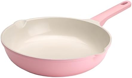 Paris Hilton Cast Aluminum Dutch Oven with Lid, Ceramic Nonstick Coating Made Without PFAS, PFOA, PFOS & PTFE, Heart Knob, 4.3-Quart, Pink