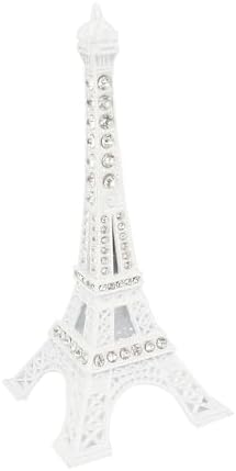 uxcell Plastic Mini Eiffel Tower Figurine Statue Model Desk Decor 13cm White