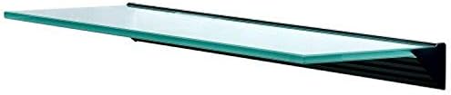 LTL Home Products GL9020CLKIT Wallscapes Glacier Floating Glass Wall Shelf Kit, 8" x 36", Clear Glass