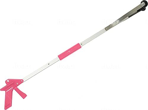 Grabber Reacher Suction Cup Grip Tool- Long 32 Inch Foldable Strong Heavy Duty Aluminum Pick Up Stick - Lightweight Trash Litter Picker Claw
