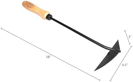 Dewit Dutch Hand Hoe – Right Hand | 18″ Total Length Hand-Forged Boron Steel Garden Hoe with Ash Hardwood Handle