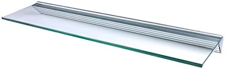 LTL Home Products GL9020CLKIT Wallscapes Glacier Floating Glass Wall Shelf Kit, 8" x 36", Clear Glass
