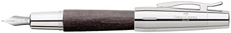 Faber-Castell e-motion Fountain Pen, Wood and Chrome Brown - Fine