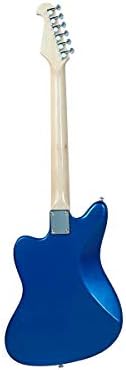 Monoprice Indio Series, 6-String Offset DLX Plus Alder Electric Guitar - Right Handed, With Gig Bag, Blue, OS40