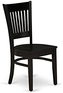 East West Furniture VAC-ESP-W Vancouver Kitchen Dining Chairs - Slat Back Wood Seat Chairs, Set of 2, Espresso