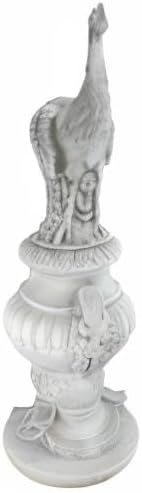 Design Toscano Staverden Castle Peacock on an Urn Garden Statue, 34 Inch Tall, Cast Stone Resin, Antique Stone Finish
