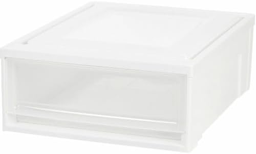 IRIS USA Shallow Box Chest Drawer, White 129770