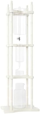 Nispira Iced Coffee Cold Brew Drip Tower Coffee Maker, 6–8 Cup Manual Cold Brew Brewer with Adjustable Valve, Wooden Frame & Glassware, Slow Cold Extraction System