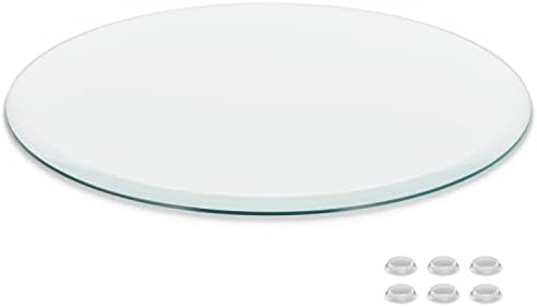 The Better Bevel 12 inch Round Glass Table Top - Clear Tempered Glass Surface Protector - Safe Pencil Polished Edge - Coffee, Dining and End Table