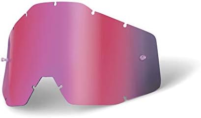 100% Goggle Replacement Lens - Racecraft 1, Accuri 1, Strata 1 Compatible (Anti-Fog-PINK MIRROR)