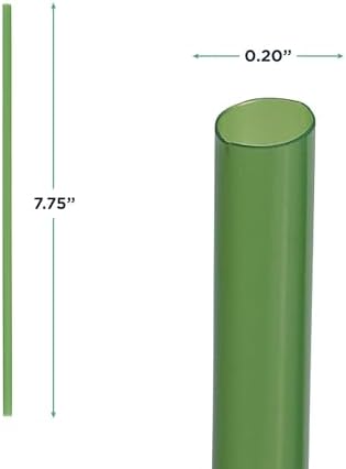 Eco-Products Compostable Paper Wrapped Plastic Straws, 7.75" Long, 5mm Diameter, Case of 9600, Green Disposable Plant Based PLA Plastic