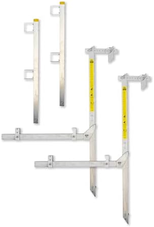 6 Foot Top Plate Hanging Scaffold with Guard Rail Posts (Pack of 2) Light Weight Aluminum Scaffolding Wall Walker Brand - OSHA Compliant