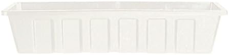 Root & Vessel Poly-Pro Plastic Flower Box Planter, White, 30-Inch