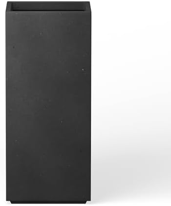 Kante Accent Column Square Pale Gray Concrete Planter 23.6" H, Outdoor