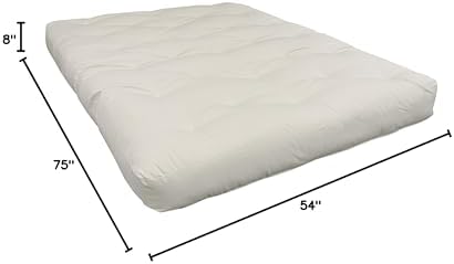 Gold Bond 8" Double Foam & Cotton Futon Mattress, Sage Microfiber, Full, Green