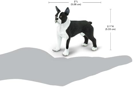 Safari Ltd. Boston Terrier Figurine - Lifelike 2.5" Model Figure - Educational Toy for Boys, Girls, and Kids Ages 3+