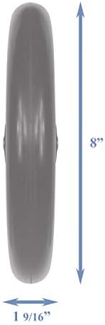 Caster Wheel, Hard Rubber Tire, 8" x 1"- 2 3/8" Hub Width, Fits Most Sunrise, Medline, Drive, Invacare, E&J, Guardian