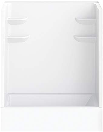 A2 6032CTSMIN2L-134561-WN Bath/Shower Kit with Door, 60-in L x 32-in W x 79-in H, White/Brushed Nickel