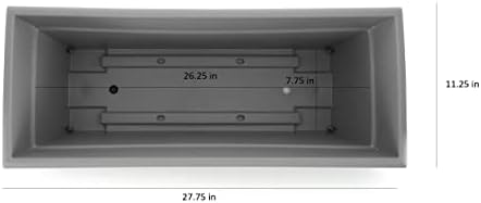 The HC Companies Romana Planter Box, 28 Inch, Clay, 1-Pack | Plastic, Drainage Plug, Lightweight, UV-Resistant, for Garden, Patio, Balcony & Fence