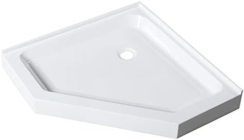 Voltaire 32" x 32" Acrylic White, Single-Threshold, Center Drain, Neo-angle Shower Base
