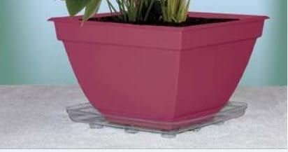 SQDS-1600 Heavy Gauge Footed Square Carpet Saver Saucer, 16-Inch by 16-Inch, Clear
