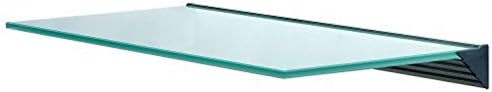 LTL Home Products GL9020CLKIT Wallscapes Glacier Floating Glass Wall Shelf Kit, 8" x 36", Clear Glass