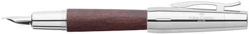 Faber-Castell e-motion Fountain Pen, Wood and Chrome Brown - Fine