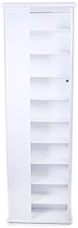 Venture Horizon 4-Sided Revolving Media Tower 1000 - Black: Laminated Wood Composites (MDF), Black-Color, 18.75" L x 18.75" W x 63" H