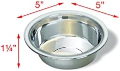 Van Ness Pets Lightweight Stainless Steel Cat Bowl, 8 OZ Food And Water Dish, Natural