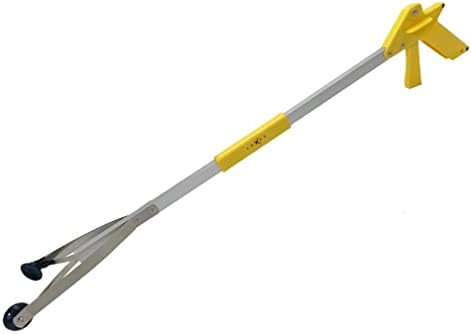 Grabber Reacher Suction Cup Grip Tool- Long 32 Inch Foldable Strong Heavy Duty Aluminum Pick Up Stick - Lightweight Trash Litter Picker Claw