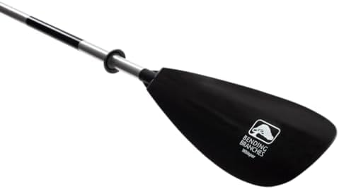 Bending Branches Whisper Kayak Paddle – 2‑Piece Aluminum Shaft, Polypropylene Blades, Adjustable 0°/60° Feathering, Black Comfort Grips, Dihedral Blade Design for Recreational Paddling