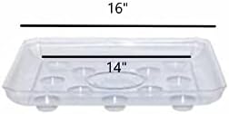 SQDS-1600 Heavy Gauge Footed Square Carpet Saver Saucer, 16-Inch by 16-Inch, Clear