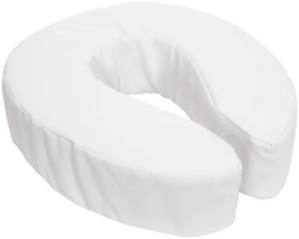 Essential Medical Supply Foam Padded Toilet Seat Cushion Riser with Hook and Loop Attachment for Toilet Seat and Washable Vinyl Cover, 2"