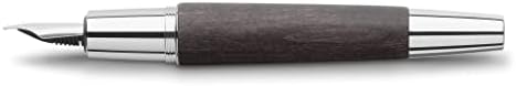 Faber-Castell e-motion Fountain Pen, Wood and Chrome Brown - Fine