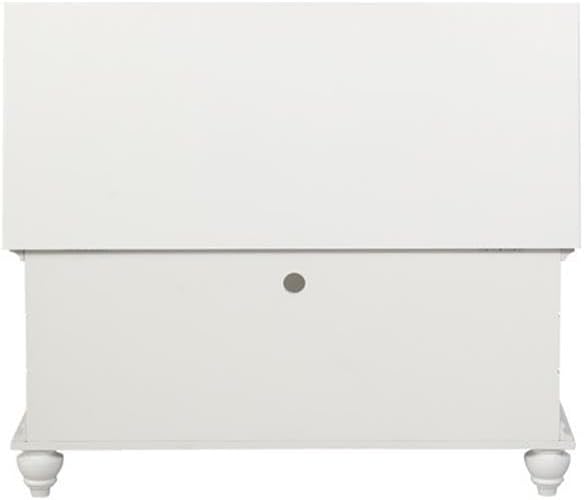 BOWERY HILL Transitional Rubberwood Cedar Chest, 40.5" W x 17.33" D x 19" H, MDF and Tupelo Veneer, White Finish, Faux Plank Details