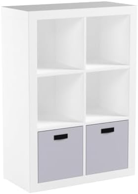Better Homes and Gardens.. Bookshelf Square Storage Cabinet 4-Cube Organizer (Weathered) (White, 4-Cube) (White, 6-Cube)