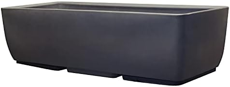 RTS Home Accents 30" Urban Rectangular Garden Planter, Graphite - Stylish, Durable, and Weather-Resistant Planter for Outdoor Gardens, Patios, and Urban Spaces