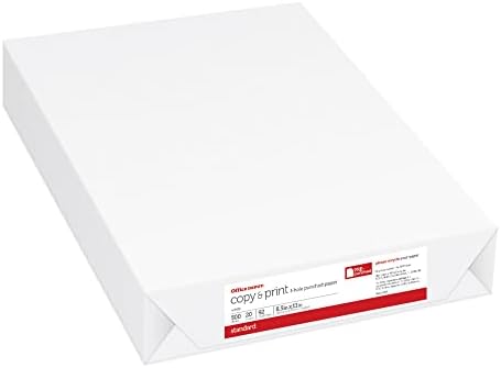 Office Depot® 3-Hole Punched Multi-Use Printer & Copy Paper, 3 Reams, White, Letter (8.5" x 11"), 1500 Sheets Per Case, 20 Lb, 92 Brightness