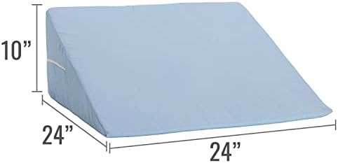 DMI Bed Wedge Pillow and Triangle Wedge with Elevated Incline for Neck Pain, Headaches, Shoulders, Back Pain, Foot Support, Knee Pain or Restless Leg Syndrome, 24x24x12 inches, White (Pack of 1)