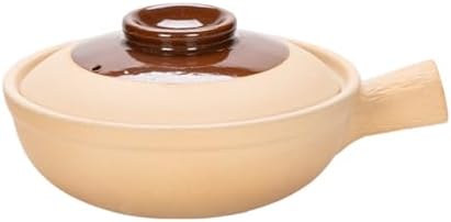XICHENGSHIDAI Clay Pot for Cooking with Lid and Handle, 1 Qt / 1000ml Ceramic Claypot Rice Pot, Heat-Retaining Asian Casserole Stew Pot for Gas Stove