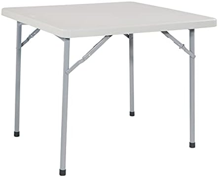 Office Star Resin Sqaure Multipurpose Table with Collapsible Legs, Indoor Outdoor Use for Banquets, Picnics, and Parties, 36 Inch, Square