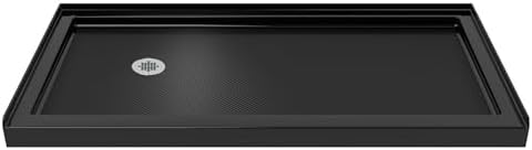 DreamLine SlimLine 32 in. D x 60 in. W x 2 3/4 in. H Left Drain Single Threshold Shower Base in Black, DLT-1132601-88