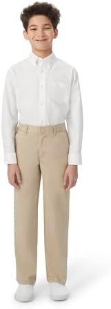 French Toast Boys' Adjustable Waist Relaxed Fit Twill Pant | school uniform pants, no need to iron, double knees for durability, typically fit boys ages 2-14