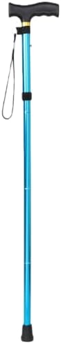 Folding Lightweight Walking Stick - Adjustable Aluminum Metal Collapsible Travel Cane with Non-Slip Rubber Base