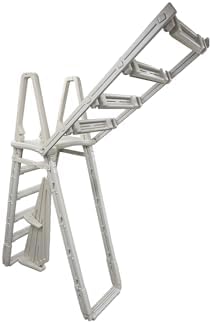 Confer Plastics 7100X Evolution 48" to 54" Adjustable A Frame Above Ground Swimming Pool Entry Ladder with Flip Up and Locking Section for Safety