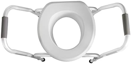 PCP Raised Toilet Seat and Safety Frame, Pre-Assembled Tool Free, Secure Adjustable Height, Made in USA, Regular