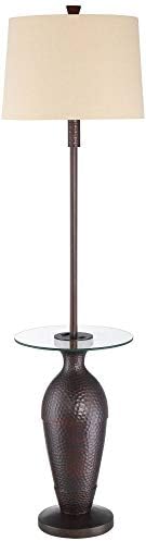 Regency Hill Fallon 66" Tall Bronze USB and Outlet Tray Table Floor Lamp