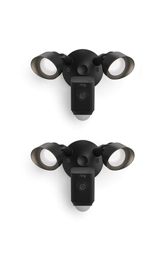 Ring Floodlight Cam Wired Plus, Outdoor home or business security with motion-activated 1080p HD video and floodlights, Black
