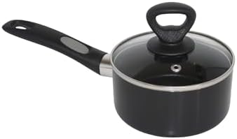 Mirro A79721 Get A Grip Aluminum Nonstick Sauce Pan with Glass Lid Cover Cookware, 1-Quart, Black -