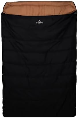 Teton Mammoth Queen Size Double Sleeping Bag- A Warm Bag the Whole Family can Enjoy – Great for Camping, Hunting and Base Camp. Compression Sack Included